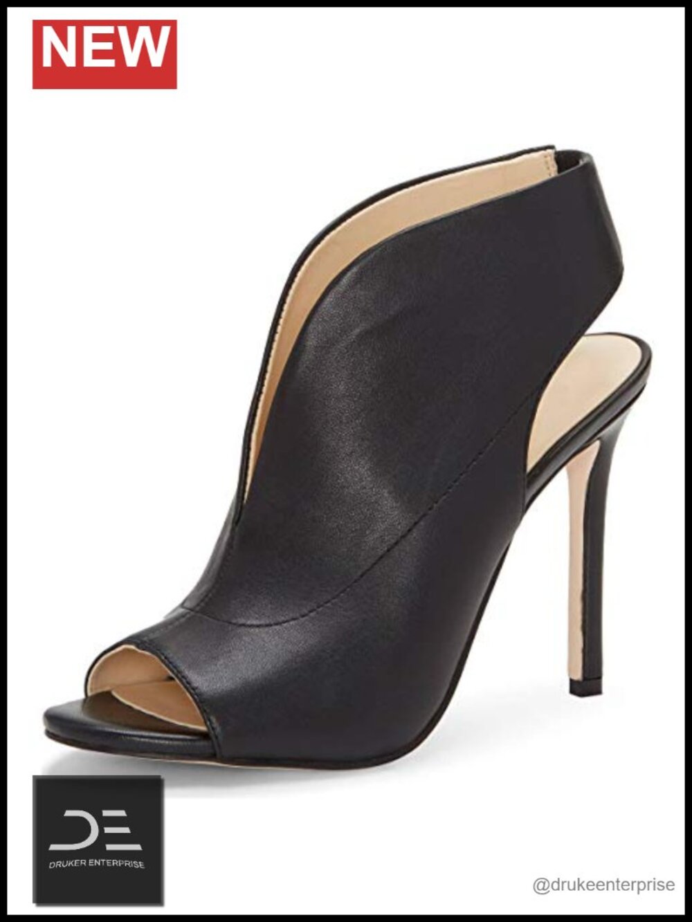 Slingback Peep Toe Stiletto High Heel Sandals Cutout Party Shoes Faux Leather
